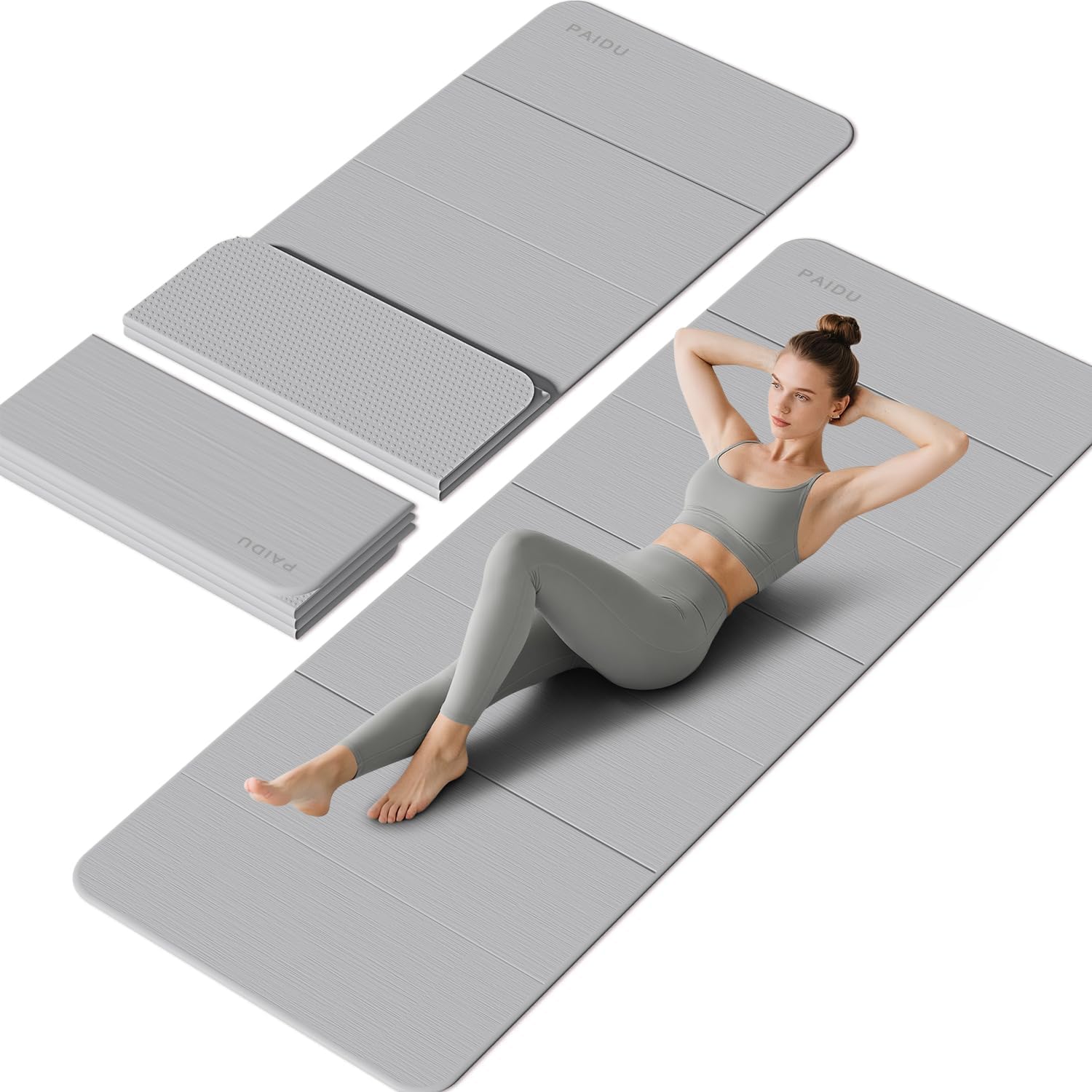 Mat Pilates Yoga - Foldable Yoga Mat 10mm Extra Thick,