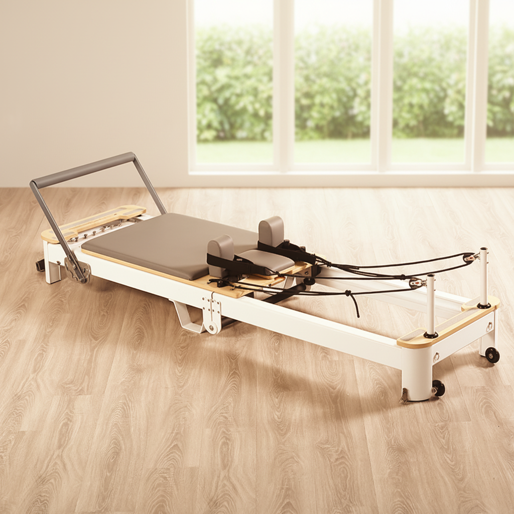 Pilates & Yoga Training Center - Premium Foldable Aluminum Pilates Reformer, Space-Saving