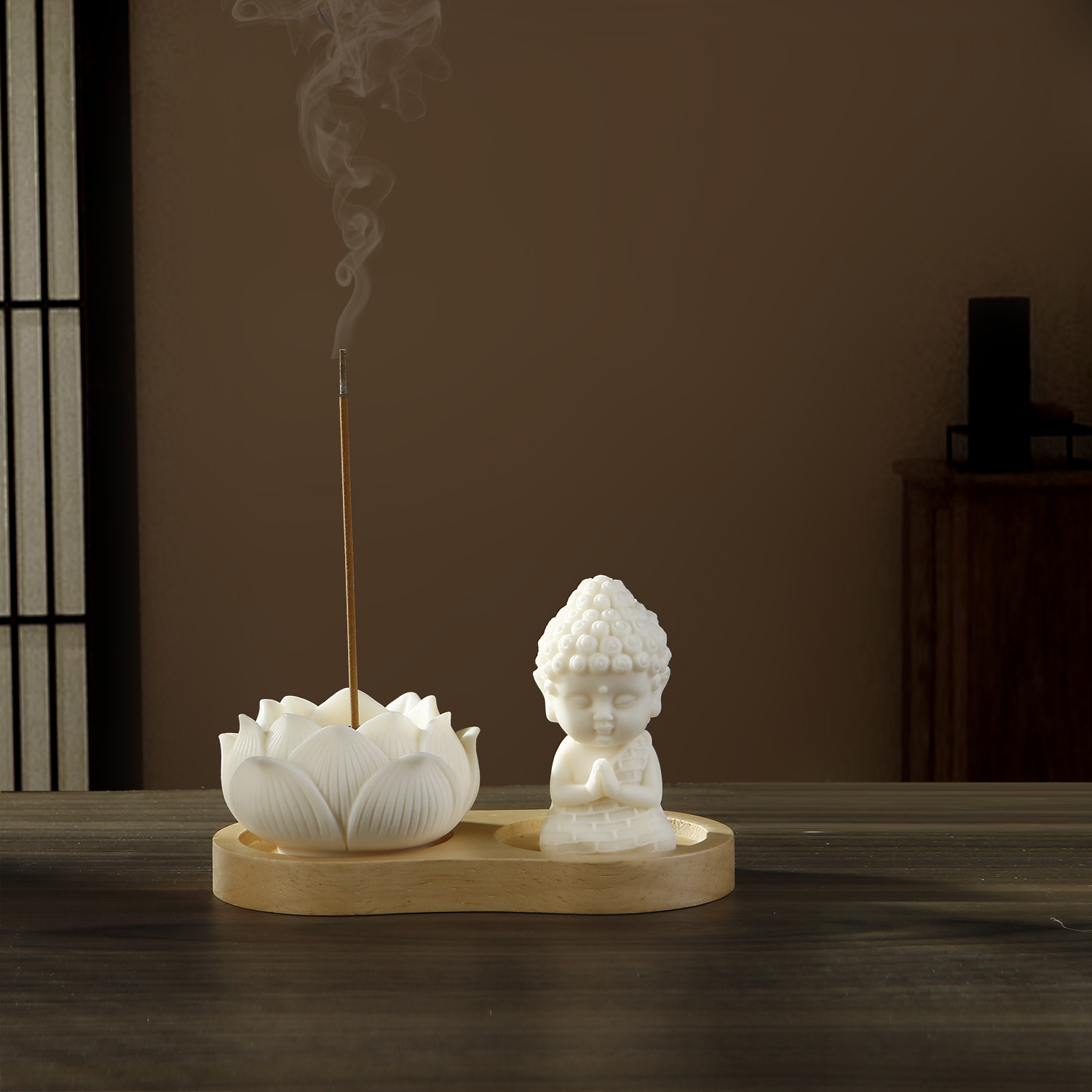 Pilates Yoga Board - Ceramic Lotus Incense Holder for Sticks