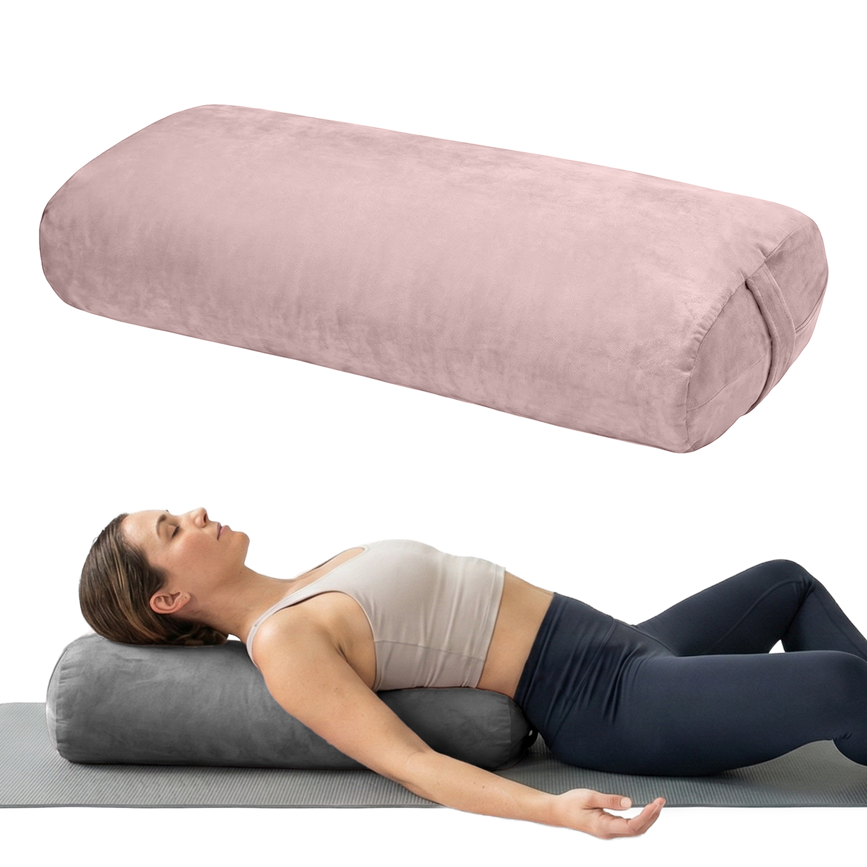 Yoga Bolster Pillow Pink Round - Pilates Yin Yoga review and price