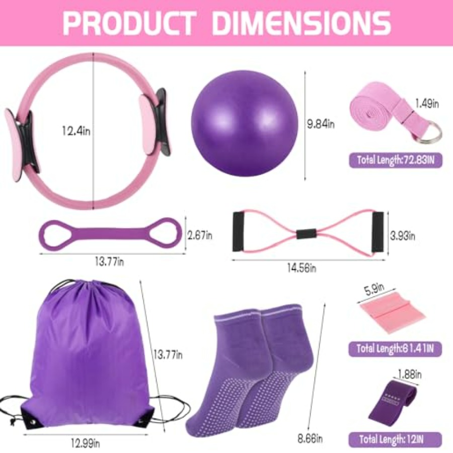 21 Pcs Pilates Ring Circle Set - Pilates Yoga Circle review and price