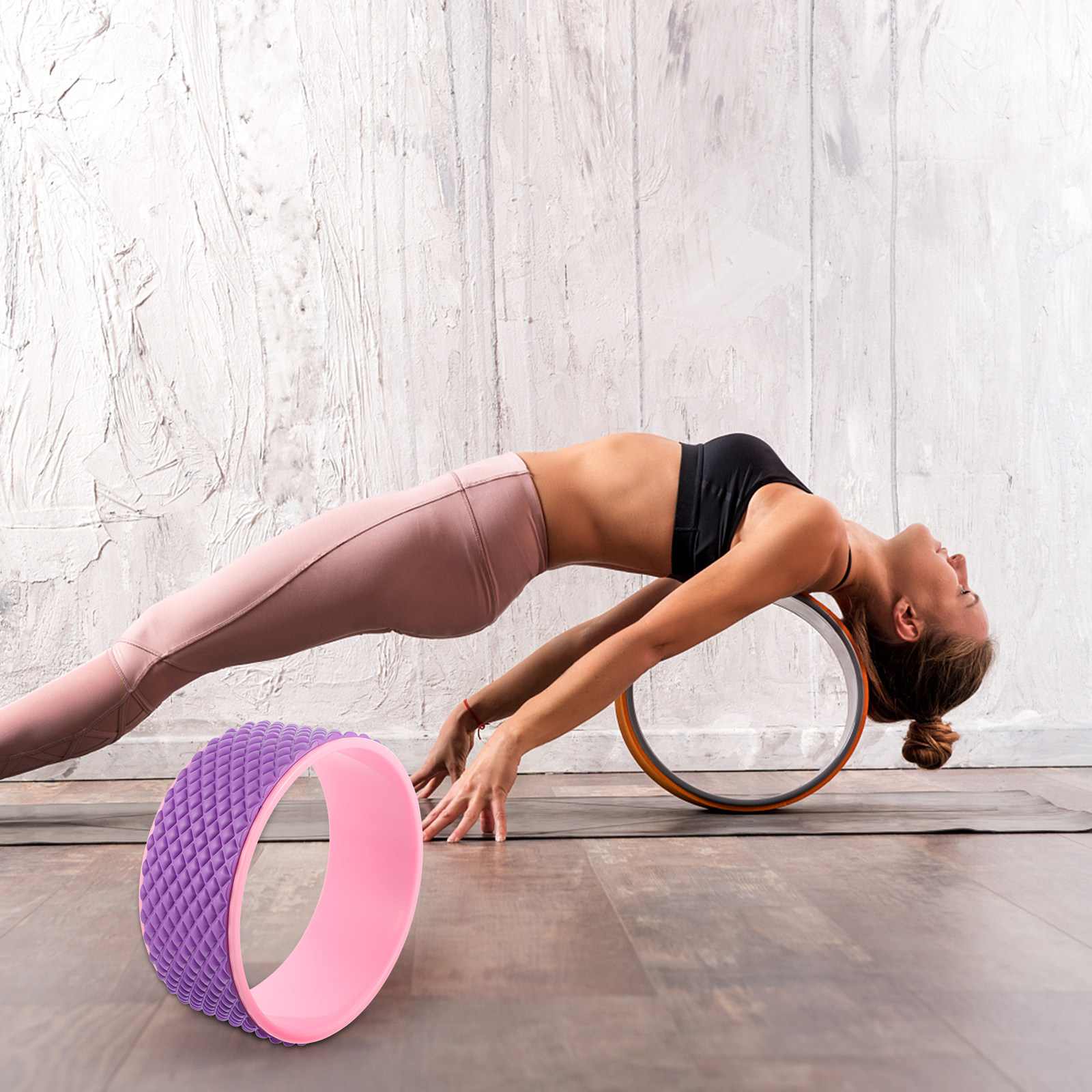 1Pcs Yoga Wheel Plastic Hardne - Pilates Yoga Circle review and price