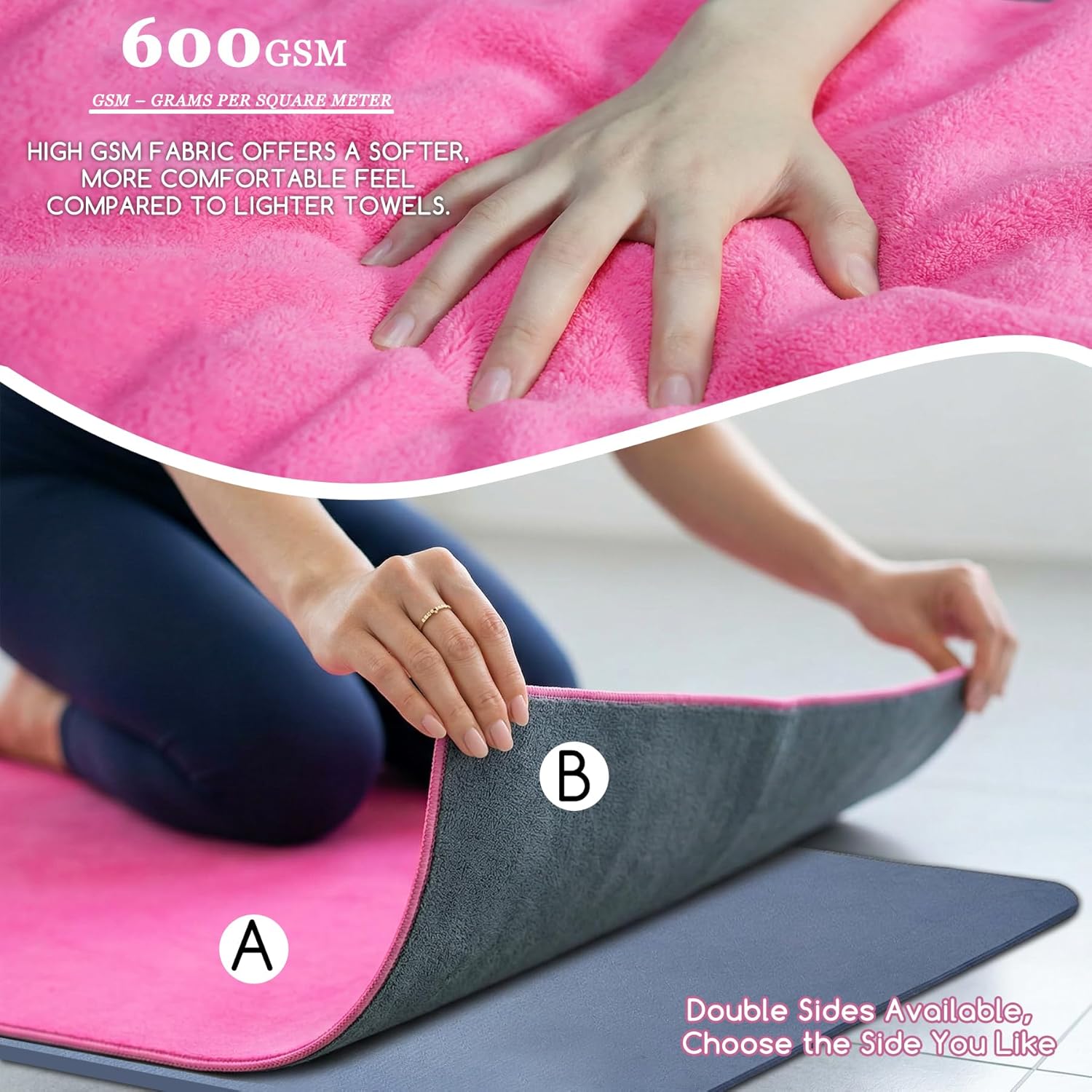 Yoga Mat Towel, Extra Thick 60 - Mat Pilates Yoga review and price