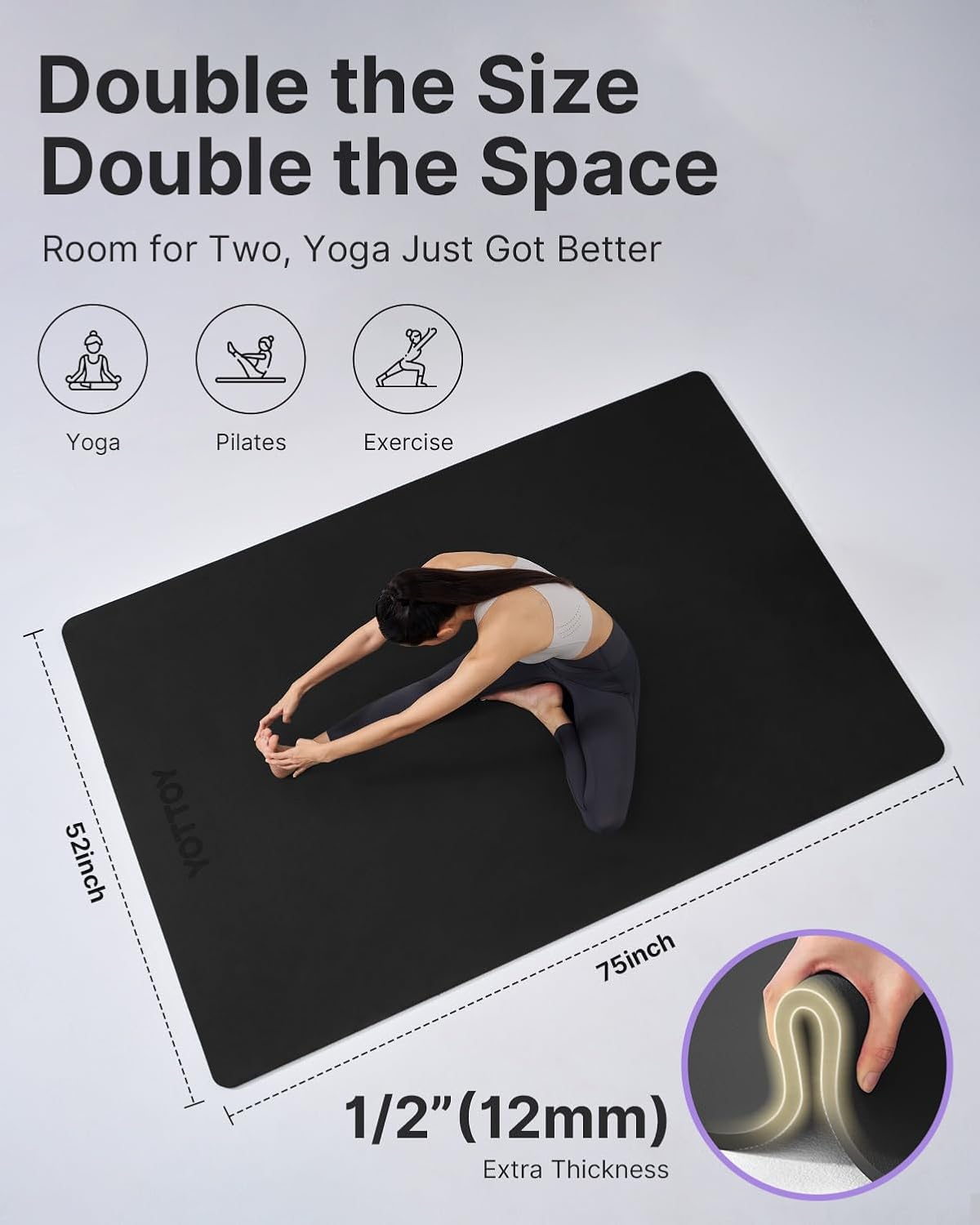 Large Yoga Mat 75x52x1/2in, Ex - Mat Pilates Yoga review and price