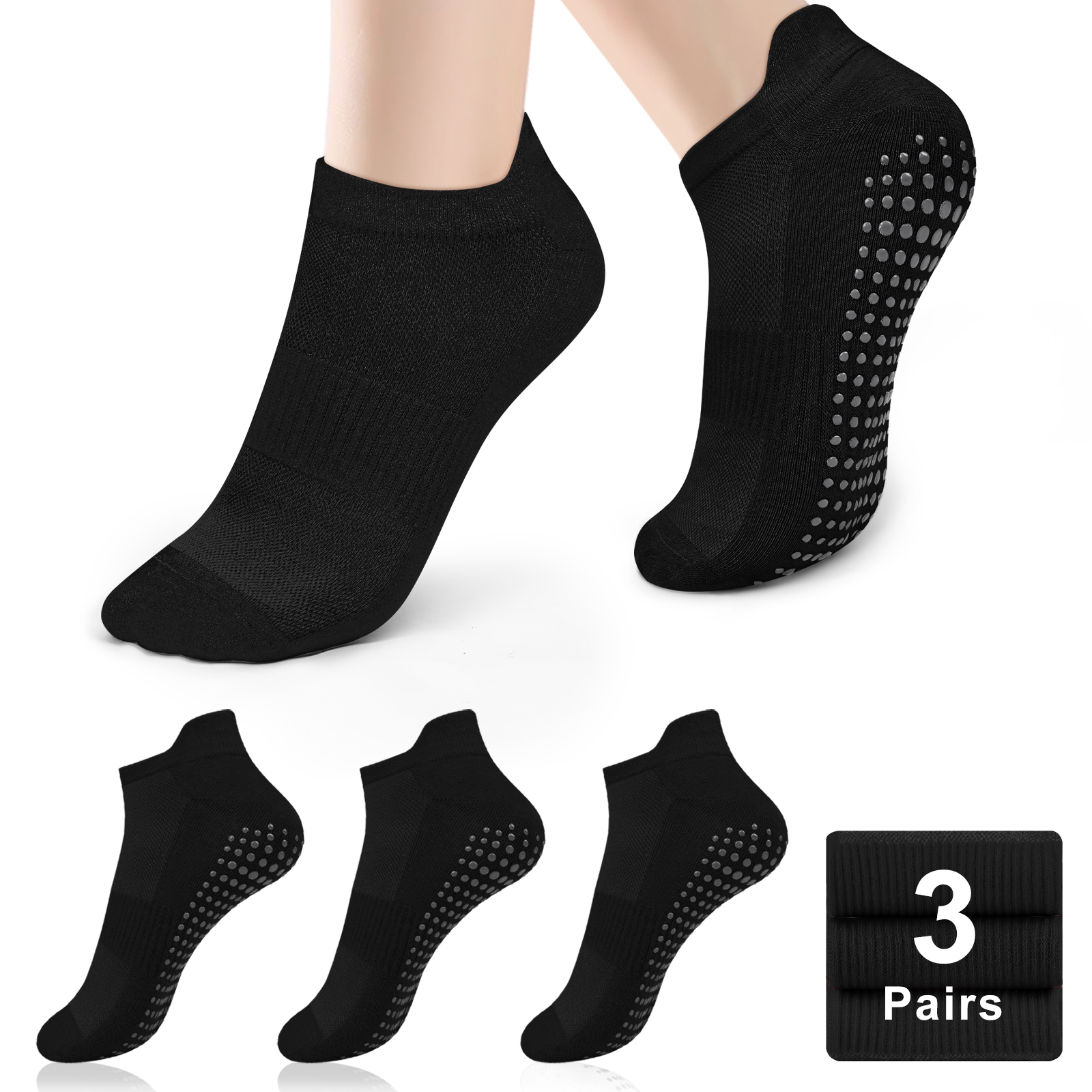 3 Pairs Yoga Socks Women Cotto - Pilates Yoga Gym review and price
