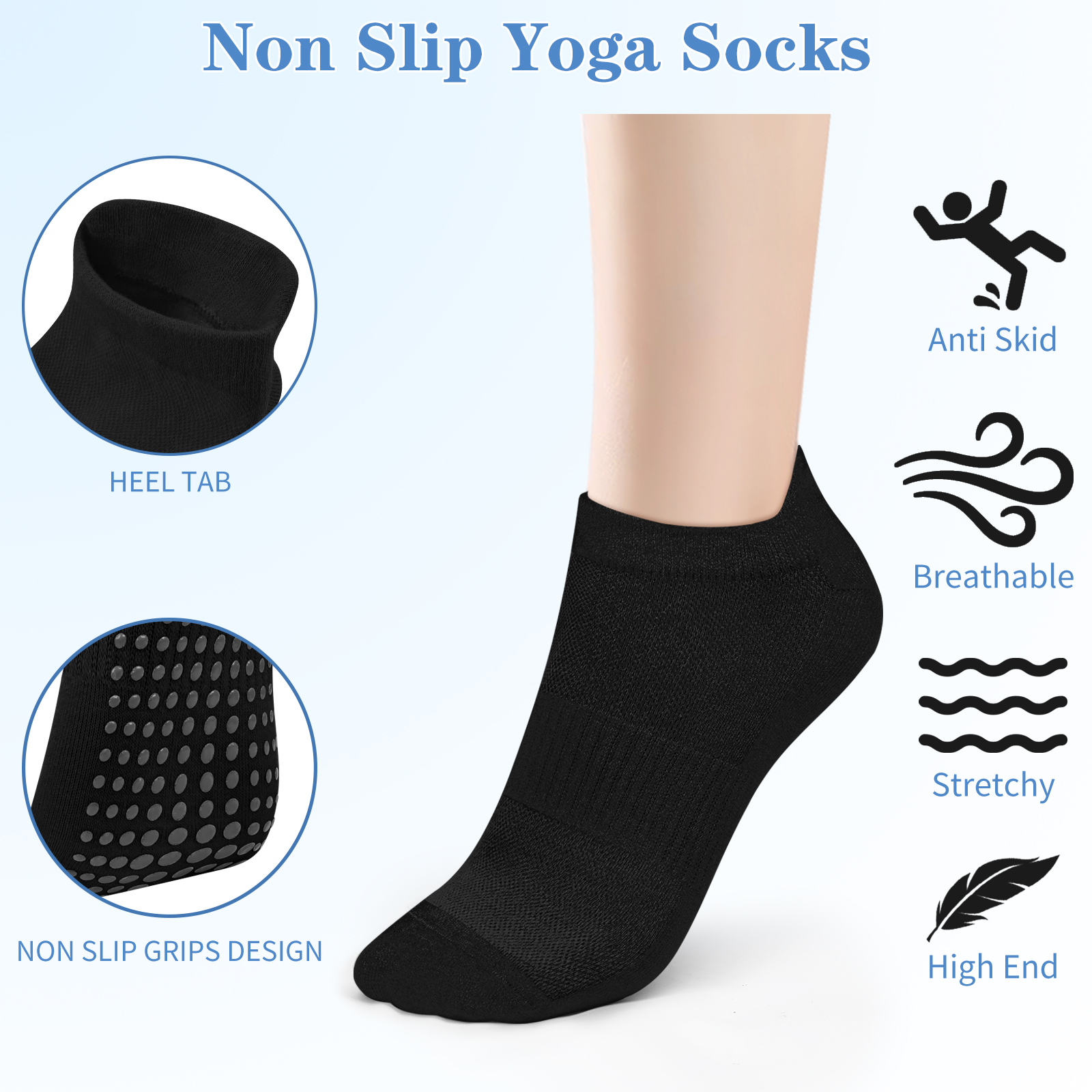 3 Pairs Yoga Socks Women Cotto - Pilates Yoga Gym review and price