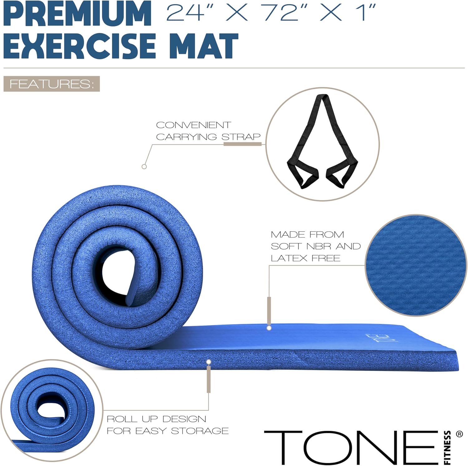 1-Inch Thick Yoga Mat, High-De - Mat Pilates Yoga review and price